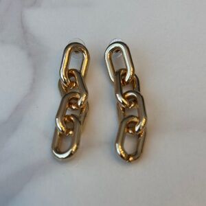 Gold and Silver Chain Link Earrings